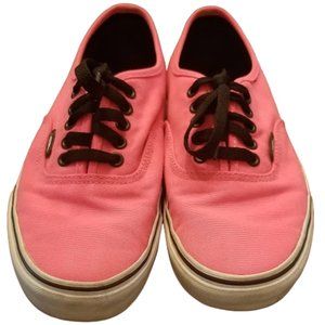 VANS Authentic UNISEX Low Top Neon Pink Black Lace Up Skate Shoes Wm 9.5 | Men 8